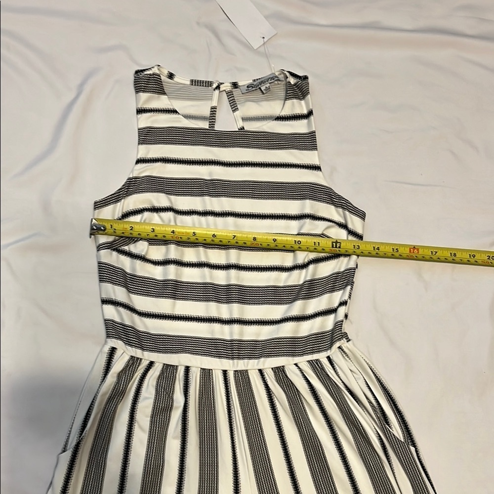 Black and White Striped Palazzo Jumpsuit - Picture 3 of 12